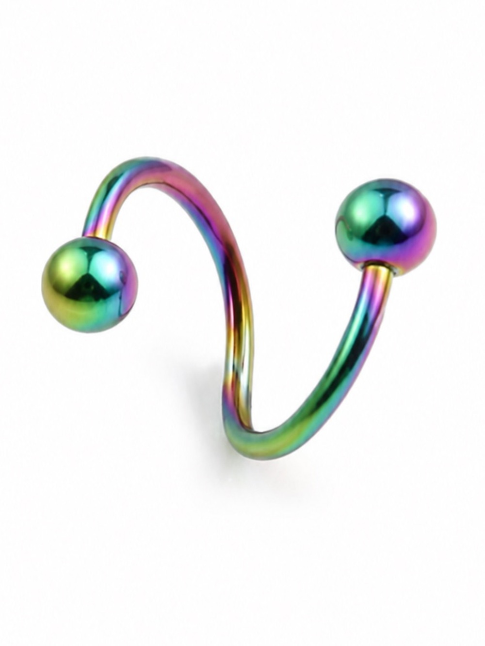 Rainbow Twisted Barbell for Earring, Eyebrow, or Lip
